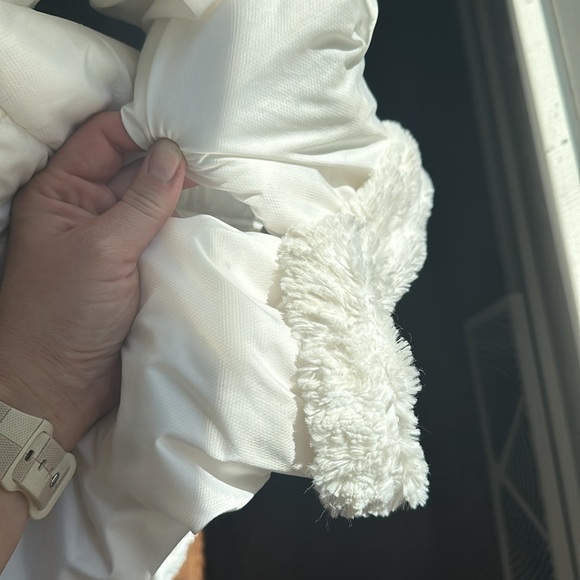 North Face Womens Mossbud Fleece Reversible Wind Resistant Full Zip Jacket White - Picture 3 of 13